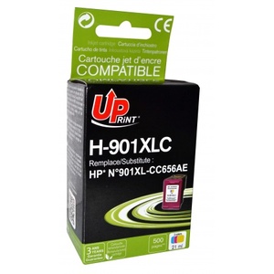 uprint - cartouche couleur n° 901xl compatible hp cc656a - 18ml