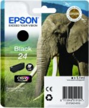 epson t2421 - cartouche encre noire éléphant n° 24 5.1ml