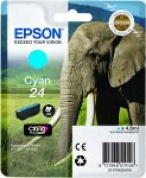 epson t2422 - cartouche encre cyan éléphant n° 24 4.6ml