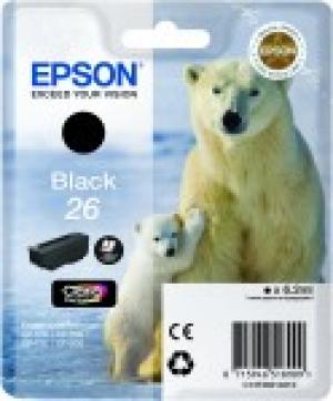 epson t2601 - cartouche encre noire ours polaire n° 26 6.2ml