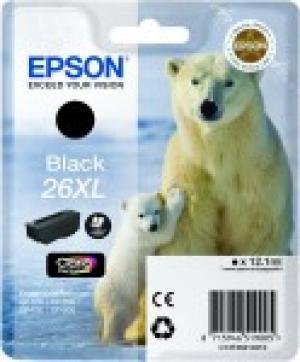 epson t2621 - cartouche encre noire ours polaire n° 26xl longue durée 12.2ml