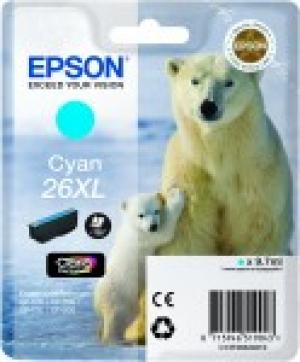 epson t2632 - cartouche encre cyan ours polaire n° 26xl longue durée 9.7ml