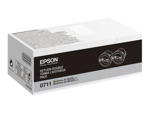 epson s050711 - toner noir workforce al-m200 al-mx200 - pack de 2 - return