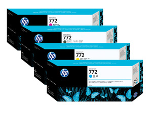 hp cn630a - cartouche d'encre jaune n° 772 (300ml) - designjet z5200 z5400