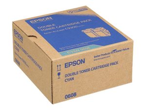 epson s050608 - toner cyan aculaser c9300 - pack de 2 (7.500pages)