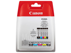 canon 0372c004 - cartouche d'encre pgi-570 / cli-571 - pack de 5 bk kcmy