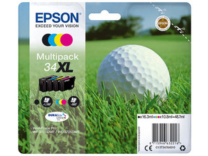 epson c13t34764010 - cartouche d'encre pack 4 couleurs xl balle de golf wf3720