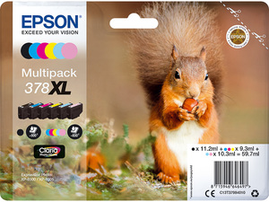 epson c13t37984010 - cartouche d'encre pack 6 couleurs xlecureuil xp-1500/8500