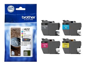 brother lc422val - cartouche 4coul. kcmy mfc-j5340 j5345 j570 j6540 j6940 (550p)