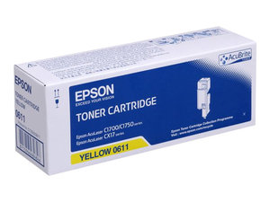 epson s050611 - toner jaune aculaser c1700 / c1750 cx17 (1.400pages)